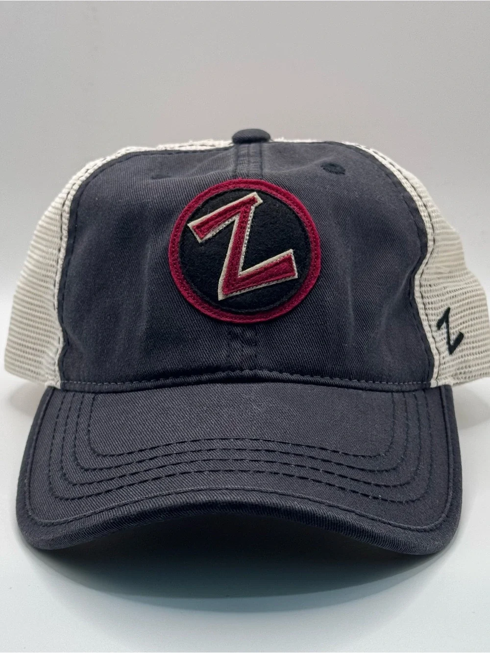 Zephyr Custom Circle Z Trucker Baseball Cap, Red/White Embroidered Z Patch, NWT